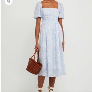 O.P.T. Blue & White River Midi Dress